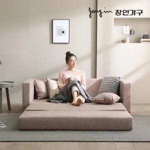 마리 패브릭패턴 FPL가죽 3인용 쇼파 접이식 소파베드