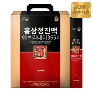 [전용쇼핑백] 순수식품 6년근 홍삼정 진액 에브리데이 365 스틱 1박스(100포) 실속형 / 홍삼