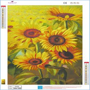대형 보석십자수 diy 비즈큐빅구슬 자수 세로해바라기 40x70cm