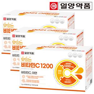 일양약품 맛있는 비타민C 1200 대용량 200포 X 3박스 아연 비타민씨 분말 가루 스틱