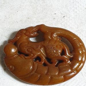 옥조각 휴대용 호신패 지름5cm 무게42g 단초마을 골동품/수집품/도자기