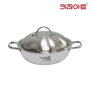 [키친아트] 룩앤쿡 인덕션가능 통3중 스텐레스 전골냄비 24cm