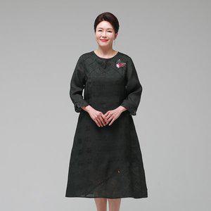 [하랑한복]엄마옷 신상인견원피스 자연드리 카키
