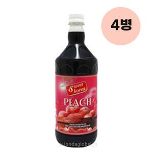 스위트코리아 복숭아 농축액 액상음료 원액 1000ml4병