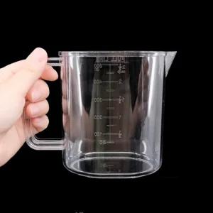 아크릴 계량컵 500ml 심플 투명 손잡이 비커 이유식 라면물 측정 눈금 플라스틱 비이커