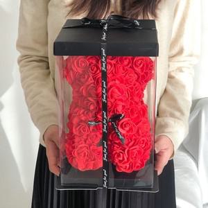 로즈베어 25cm led 여자친구 100일 장미곰돌이 곰 졸업식 유치원 비누꽃 졸업