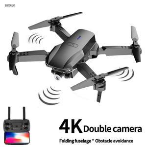 EBORUIH26 RC 드론 3 면 장애물 방지 와이파이 FPV 4K 듀얼 HD 카메라 고도 유지 접이식 RC 쿼드콥터 헬리
