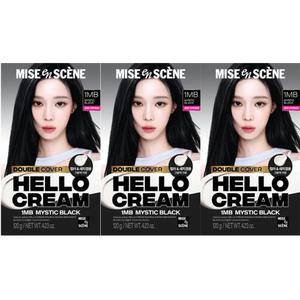미쟝센 헬로크림염색약 1B미스틱블랙x3개(1MB로 리뉴얼)확실한톤다운 완벽새치커버 얼룩커버