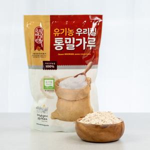 유기농 중력분 우리밀 통밀가루 600g 제빵용 다목적