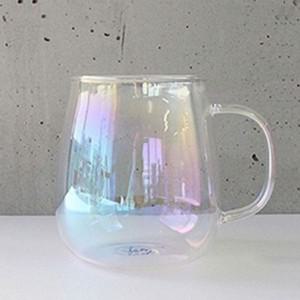오로라 머그컵 내열유리 머그잔 커피잔 물컵 400ml