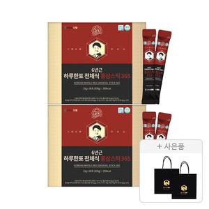 고철남 짜먹는6년근 하루한포 전체식 홍삼스틱365, 10g, 30포, 2개 + 증정 (고철남 쇼핑백 중형, 2개)