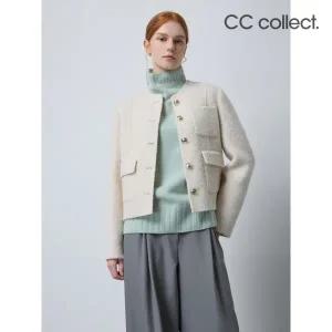 [롯데백화점]씨씨콜렉트 부클 라운드넥 핸드메이드 자켓C244MSG152