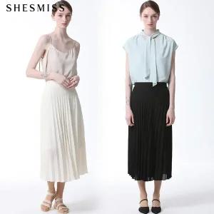[쉬즈미스][쉬즈미스(SHESMISS)] 플리츠 백 밴딩 롱 스커트 (택가격 138000원)