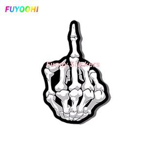 FUYOOHI-플레이 스티커 재미 있는 자동차 스티커, 해골 가운데 손가락 해골 데칼 방수 Pvc 스티커 자동 모토 트럭 튜닝