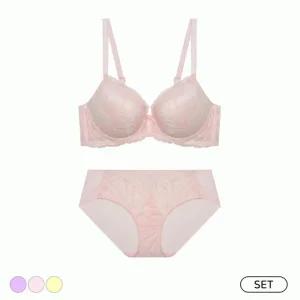 에블린 [세트] 메리메 F3 올오버 레이스 노와이어 브라+헴팬티 EBBRFA3H25 EBBRFA3