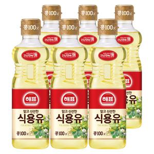 해표 식용유 콩기름 900ml x6개
