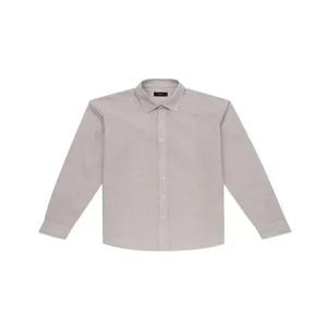 [보스트로]베이지 폴리 린넨 솔리드 워싱 긴팔 셔츠-M22CL503