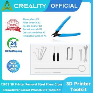 Creality  3D 프린터 제거 스틸 플라이어 십자 스크루 드라이버 소켓 렌치 LCD/FDM DIY 도구 키트 12PCs