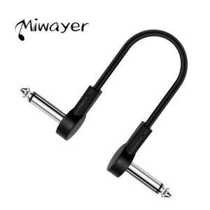 Miwayer 기타 이펙트 페달 플랫 패치 케이블 1/4 직각 커넥터 키트 길이 5 팩