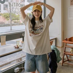 빈티지프린트 박스티