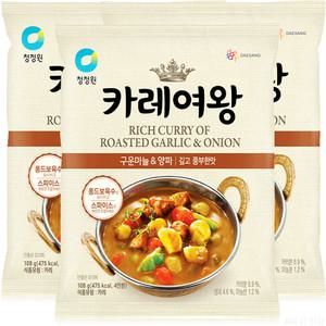 청정원 카레여왕 구운마늘&양파 108g 3개