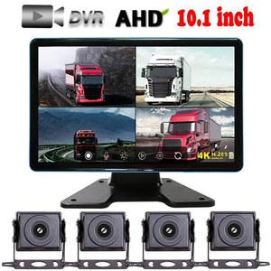 화물차 블랙 박스 10 인치 터치 스크린 자동차 RV 버스 트럭 AHD 모니터 시스템 1080P 차량 CCTV 카메라 HD 야간 투시경 주차 레코더 반전