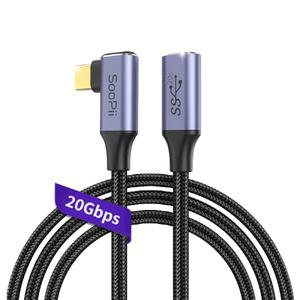 USB3.2 Gen2x2 20Gbps C타입 ㄱ자 초고속 연장케이블 S48E 1m