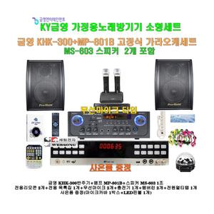 [금영가정용노래방기기 KHK-300+MP-801B세트16]앰프MP-801B+고급형 MS-603스피커+충전식 무선마이크+대형리모콘/캠핑카-가정