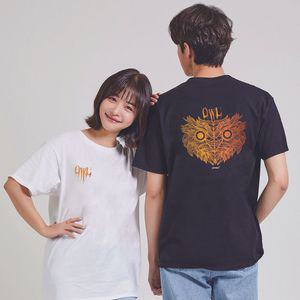 U넥 반팔 커플 바캉스룩 가족티 티 라운드티 남녀공용 Owl 부엉이 이너티