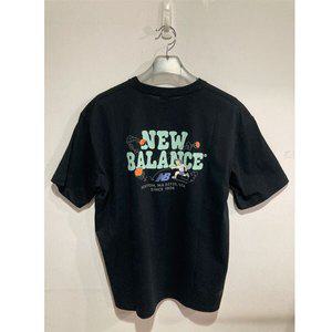 NB BOY 바스켓볼 레터링반팔티 NBNEF21543 BLACK