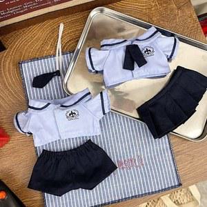 10cm 20cm 인형 옷 블루 변경 드레스 게임 미니어처 학교 유니폼 놀이 집 사진 소품 블라우스 스커트 정장