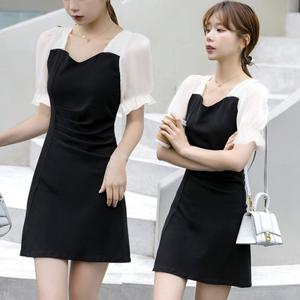 [오노마] ONM 하객룩 원피스 반팔 퍼프 미니 정장 드레스 모임 행사  15793849)