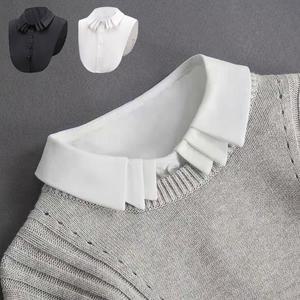 여자 코디룩 베이직 페이크 카라넥 코디 셔츠
