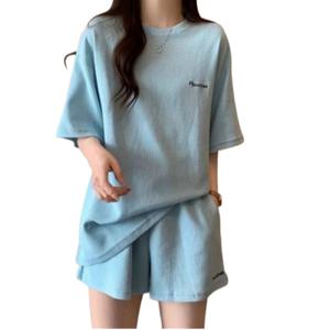 나루앙드 봄 여름 여성 러닝 런닝 트레이닝복세트 스포츠 캐주얼 오버핏 홈웨어 투피스 운동복 반팔 반바지