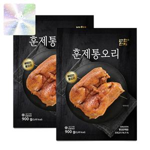 반찬단지 훈제오리 통오리 스테이크 900g ,2개 (냉동)