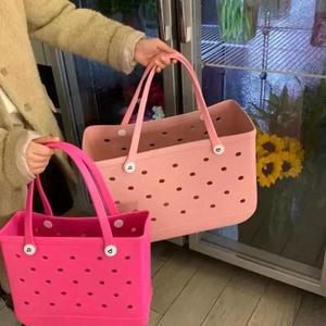 XL 비치 토트 백 EVA 방수 여름 여행 피크닉 보관 바구니 풀 초대형 여성 쇼핑 핸드백 Sac Jelly Croc Bag