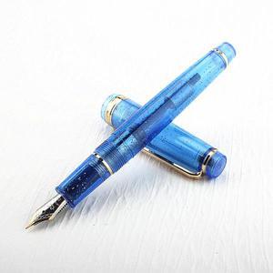 [문구나라]Jinhao 82 만년필 아크릴 EF/F/M/Bent Nib 황금 트림 변환기 쓰기 펜 포함