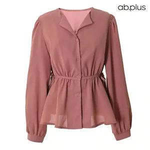 [ab.plus] 사이드 리본끈 포인트 셔링 블라우스 (LSY1MB39A)