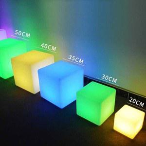 LED 큐브 의자 장식 조형물 꾸미기 야광 호텔 스툴 인테리어 대형