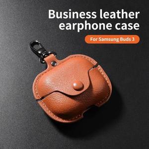 [보호 보관파우치]samsung 호환용 Buds 3 Pro 케이스 용 비즈니스 가죽 이어폰 Galaxy Buzz 커버 헤드폰 슬