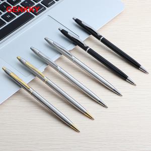 2/0.7 PCS 볼펜 스테인레스 스틸 막대 회전 금속 볼펜 문구 mm 파란색 잉크 사무실 및 학교 용품