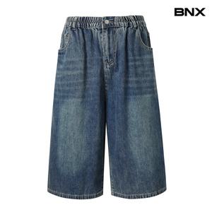 [롯데백화점]비엔엑스 와이드 버뮤다 데님 밴딩 팬츠 (BX2PT012L0)
