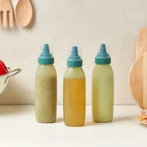 액상 가루를 한번에 3단노즐 소스통 500ml 3set꿀통 프리즐 씨밀렉스 양념통 오일병