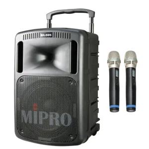 미프로 MA-808 500W 이동식 앰프스피커 무선마이크2개 세트 강의 행사 공연 버스킹용