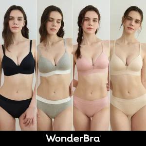 [Wonderbra] 볼륨 스포츠 아웃밴드 노와이어 브라팬티 8종세트 멜란지그레이+