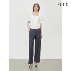 [ZOOC] 스퀘어넥 블루종 블라우스 WH_Z242MSC033740036