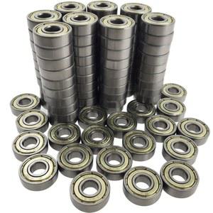 100 PCS 608-ZZ 볼 베어링 - 가구 휠, 스케이트보드, 인라인 스케이트, 스쿠터, 롤러 블레이드 스케이트용 이중 금속 밀폐 미니어처 딥 그루브 베어링(8mm x 22mm 7mm)