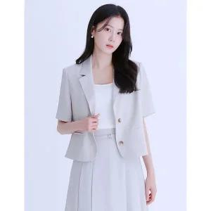 로엠 로엠 린넨라이크 반팔 크롭자켓리오더(3colors)RMJKE37R51 130781