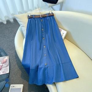 KARRA 플레어절개데님스커트+벨트SET_A5M1011