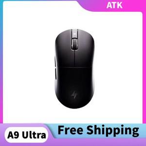 ATK A9 울트라 듀얼 8K 무선 마우스 유선/블루투스 플래시 3모드 연결 PAW3950 30DPI